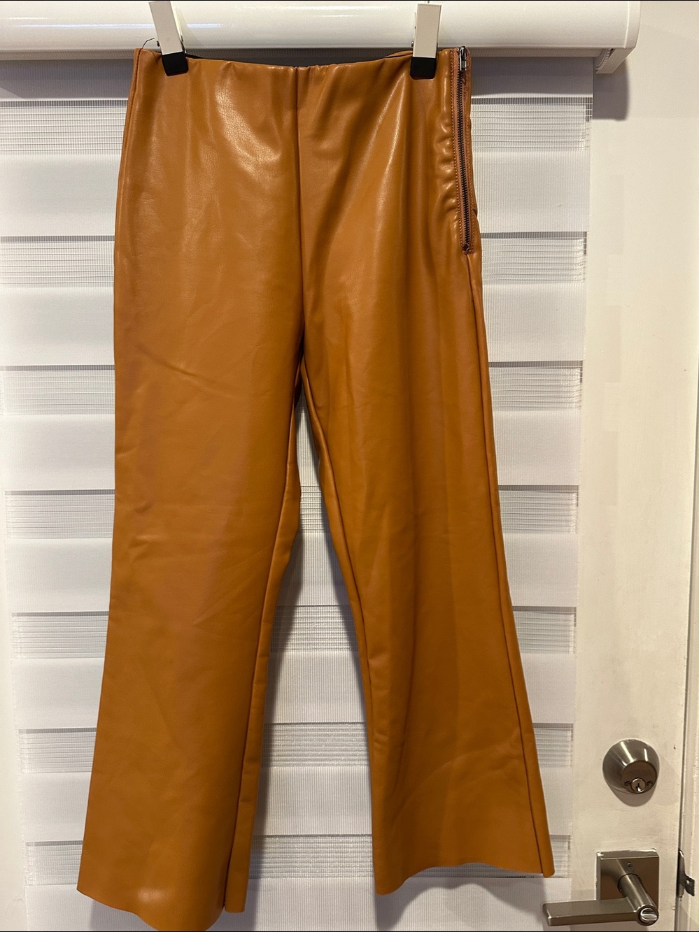Forever 21 Faux Leather Camel colored Flare Pants size XS